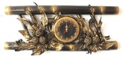 ZEGAR ŚCIENNY ZE SKÓRY I BAMBUSA- B15-2 ART DECO