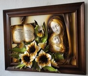 Piękny obraz Matka Bożą Maryja na podziękowanie dla rodziców JUBILEUSZ ART DECO