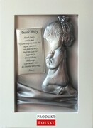 Obraz z dedykacją (grawerem) dla dziewczynki na KOMUNIĘ - CHRZCINY - A2-D4 ART DECO