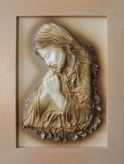 Obraz JEZUS MODLĄCY SIĘ rękodzielo ze skóry na prezent do nowego domu JM3-3 ART DECO