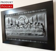 Obraz OSTATNIA WIECZERZA w czarnej drewnianej ramie - prezent na jubileusz - RĘKODZIEŁO ART DECO