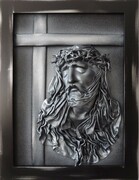 Piękny obraz Jezus Chrystus - Krzyż w tle - na prezent do domu - JC2-2 ART DECO