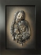 Święta Rodzina - Nowoczesny obraz w czarnej ramie - SR3-8 ART DECO