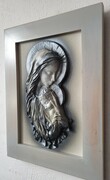 Obraz na prezent ślubny Maryja z dzieciątkiem - Chrzest i inne okazje RĘKODZIEŁO ART DECO