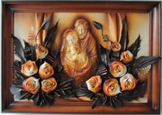 ŚWIĘTA RODZINA - DUŻY OBRAZ ZE SKÓRY K8SR-4 ART DECO