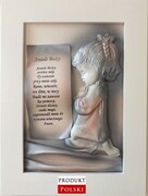 Nowoczesny obraz na pamiątkę chrztu, komunii dla dziewczynki - A2-D7 ART DECO