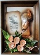 Modląca się dziewczynka - prezent na KOMUNIĘ SWIĘTĄ - CHRZCINY + dedykacja - A3-D3 ART DECO