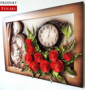 Prezent na jubileusz 55-tą Rocznicę Ślubu - Obraz z dużą płaskorzeźbą Świętej Rodziny ART DECO