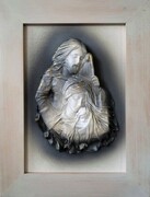 Obraz Świętej Rodziny w drewnianej ramie PREZENT na ślub CHRZEST ART DECO