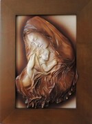 MADONNA Z DZIECIĄTKIEM. KARMIĄCA. ORYGINALNY KOLOR I PIĘKNE WNĘTRZE. S5-7 ART DECO