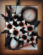 Obraz z bukietem lilji na jubileusz 50-lecia Ślubu - Prezent, Pamiątka - K6Z-5 ART DECO