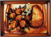 PIĘKNY OBRAZ Z MATKĄ BOŻĄ - KWIATY - K8S-4 ART DECO