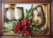 PIĘKNY OBRAZ Z DEDYKACJĄ - ŚWIĘTA RODZINA - K8-19D ART DECO