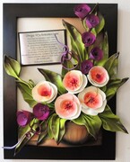 Obraz z zegarem i z liliami - prezent dla nauczycielki - wychowawczyni na koniec roku, dzień nauczyciela i inne okazje (1) ART DECO