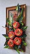 CEGIEŁKOWE RÓŻE - ORYGINALNY OBRAZ - prezent na URODZINY jubileusz EMERYTURĘ ART DECO
