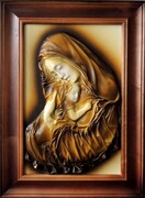 OBRAZ Z DUŻĄ PŁASKORZEŹBĄ MATKI BOŻEJ - S5-1 ART DECO