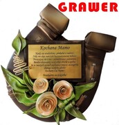 RÓŻE W PODKOWIE - prezent z DEDYKACJĄ na DZIEŃ MAMY podziękowanie ART DECO