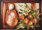 ŚWIĘTA RODZINA ZE SKÓRY - OBRAZ NA PREZENT - K8SR-3 ART DECO