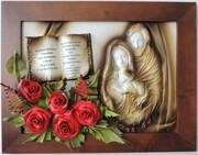 Piękny obraz ŚWIĘTA RODZINA na Jubileusz 50-lecia Ślubu - ZŁOTE GODY + dedykacja - K6D-9 ART DECO