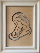 Obraz Maryji w drewnianej ramie NA PREZENT ŚLUBNY ART DECO