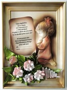 Pamiątka Komunii - Chrztu Świętego - Obraz z dedykacją dla dziewczynki - A3-D4 ART DECO