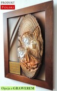 Oryginalny prezent na Chrzest Święty - obraz z Aniołem Stróżem i dedykacją - AS2-6 ART DECO