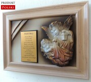 Pamiątka Chrztu Świętego - obraz z Aniołem Stróżem i dedykacją - AS2-5 ART DECO