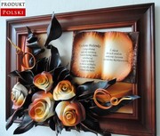 Podziękowania dla rodziców - Ślub - Urodziny - Obraz z dedykacją ze skóry K5D-2 ART DECO