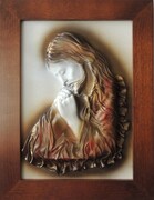 Jezus Modlący się - obraz rękodzielo ze skóry na prezent do nowego domu JM3-2 ART DECO