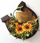 Prezent na jubileusz 25-lecia ślubu - Rocznica Ślubu - Podkowa ze słonecznikami - PDG-2 ART DECO