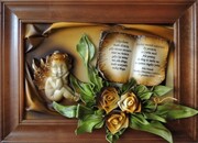 OBRAZ Z ANIOŁKIEM - PAMIĄTKA KOMUNII - CHRZCINY - A5-2 ART DECO