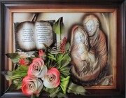 OBRAZ Z ŚWIĘTĄ RODZINĄ NA ŚLUB JUBILEUSZ, PODZIĘKOWANIE - K6D-1 ART DECO