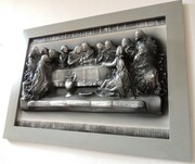 Obraz OSTATNIEJ WIECZERZY w szaro-srebrnym kolorze - S8-9 ART DECO