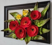 Obraz na 35-tą Rocznicę Ślubu - piękny bukiet ze skóry 