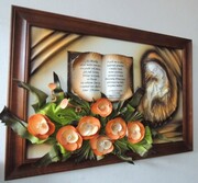 Obraz z Maryją, Matką Bożą i dedykacją na urodziny JUBILEUSZ i nne okazje - K8D-6 ART DECO