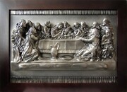 Duży obraz OSTATNIA WIECZERZA w drewnianej ramie NA PREZENT ŚLUBNY ART DECO