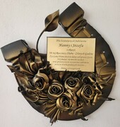 Oryginalna podkowa z dedykacją na Jubileusz 50-lecia Ślubu - Złote Gody ART DECO