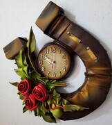 Dla Babci i dziadka - prezent - podkowa z zegarem na szczęście ART DECO