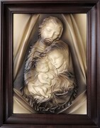 DUŻA ŚWIĘTA RODZINA. OPIEKUN RODZIN. SKÓRA. RĘKODZIEŁO.PIĘKNY KOLOR. SR6-8 ART DECO