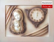 Maryja - obraz Matki Bożej na prezent + zegar ART DECO