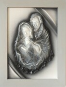 Obraz z Świętą Rodziną , posrebrzany, na prezent podziękowanie dla rodziców. SR5-16 ART DECO