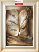 Obraz z dedykacją na KOMUNIĘ lub CHRZCINY - oryginalna pamiątka dla dziewczynki - A2-D6 ART DECO