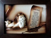 ANIOŁ STRÓŻ. OBRAZEK Z ANIOŁKIEM. PREZENT, PAMIĄTKA CHRZTU ŚW LUB KOMUNII. A2-5 ART DECO