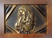 Piękny obraz Matki Bożej - w ramie z litego drewna - Na prezent - S5-11 ART DECO