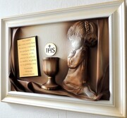 Obraz na prezent Pierwszokomunijny dla dziewczynki z dedykacją - 46x34cm - A3-D5 ART DECO