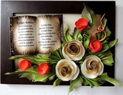 Piękne Podziękowanie dla Rodziców - obraz z dedykacją i kwiatami - K3D-6 ART DECO