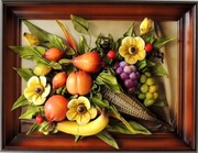 OBRAZ DO KUCHNI LUB SALONU - MARTWA NATURA ZE SKÓRY - K6MN-1 ART DECO