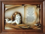 SŁODKI ANIOŁEK Z DEDYKACJĄ NA KOMUNIĘ, CHRZCINY - A3-5 ART DECO