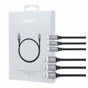 AUKEY CB-CMD1 zestaw 3 szt. nylonowych szybkich kabli Quick Charge USB C-USB 3.0 | 3 x 1m | 5 Gbps AUKEY