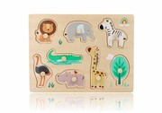 Drewniana układanka z uchwytami Safari Adam Toys